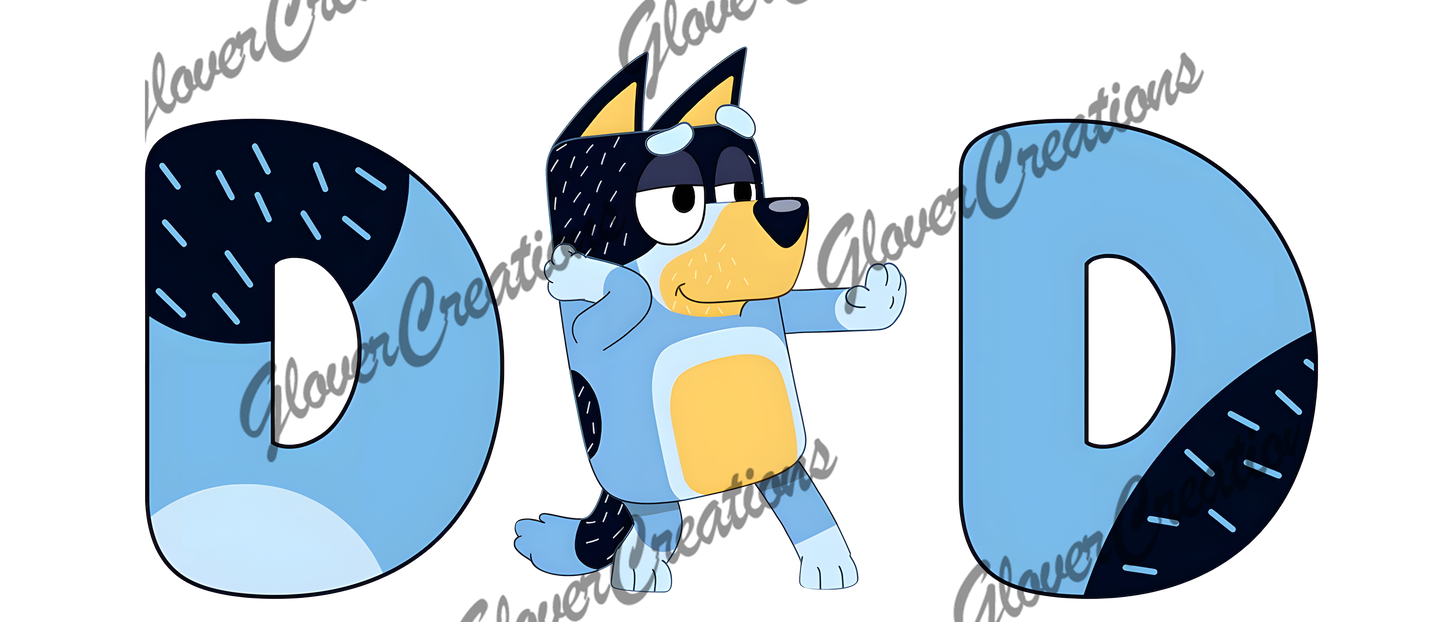 Cartoon Dog Dad Direct to Film Ready to Press Heat Transfers