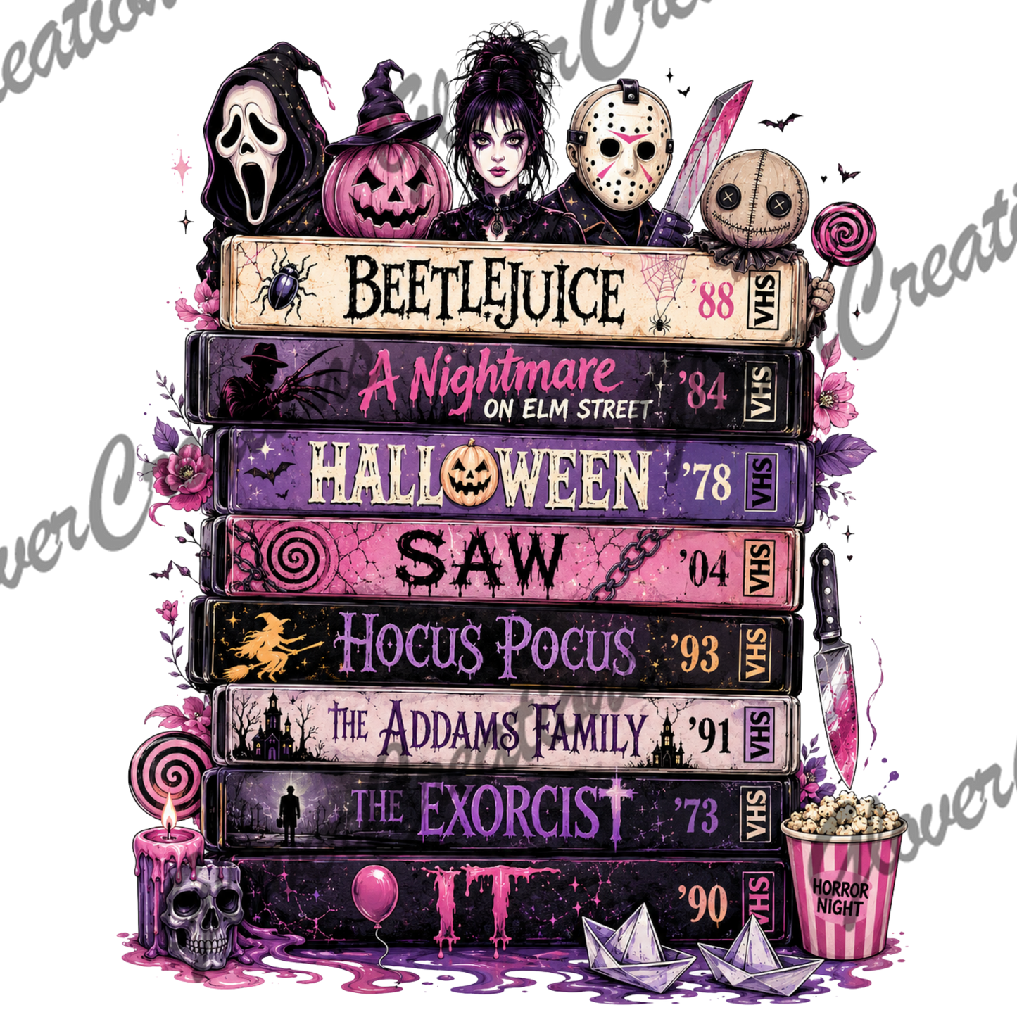 Horror VHS Set Direct to Film Ready to Press Heat Transfers