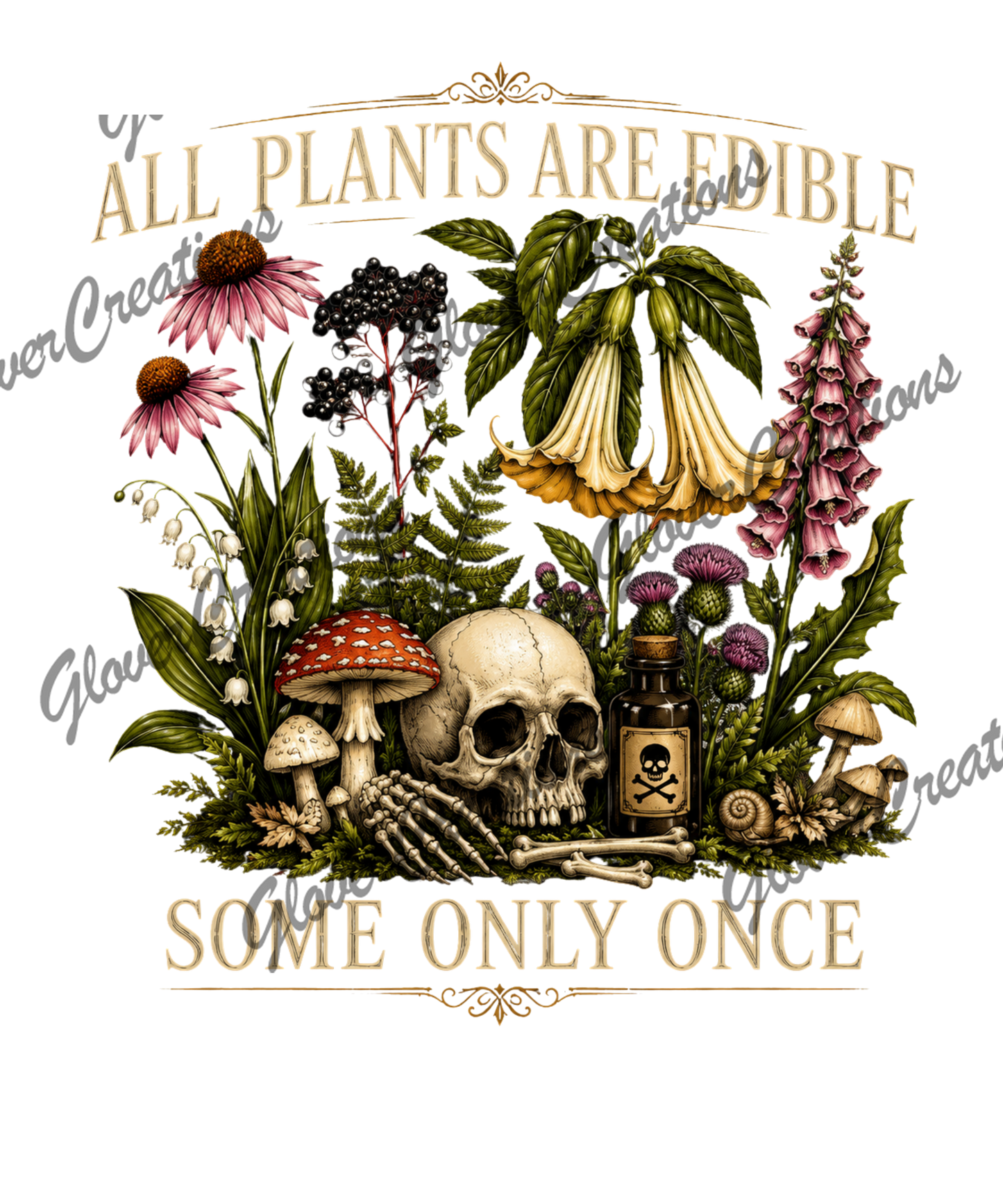 Plant Skull Direct to Film Ready to Press Heat Transfers