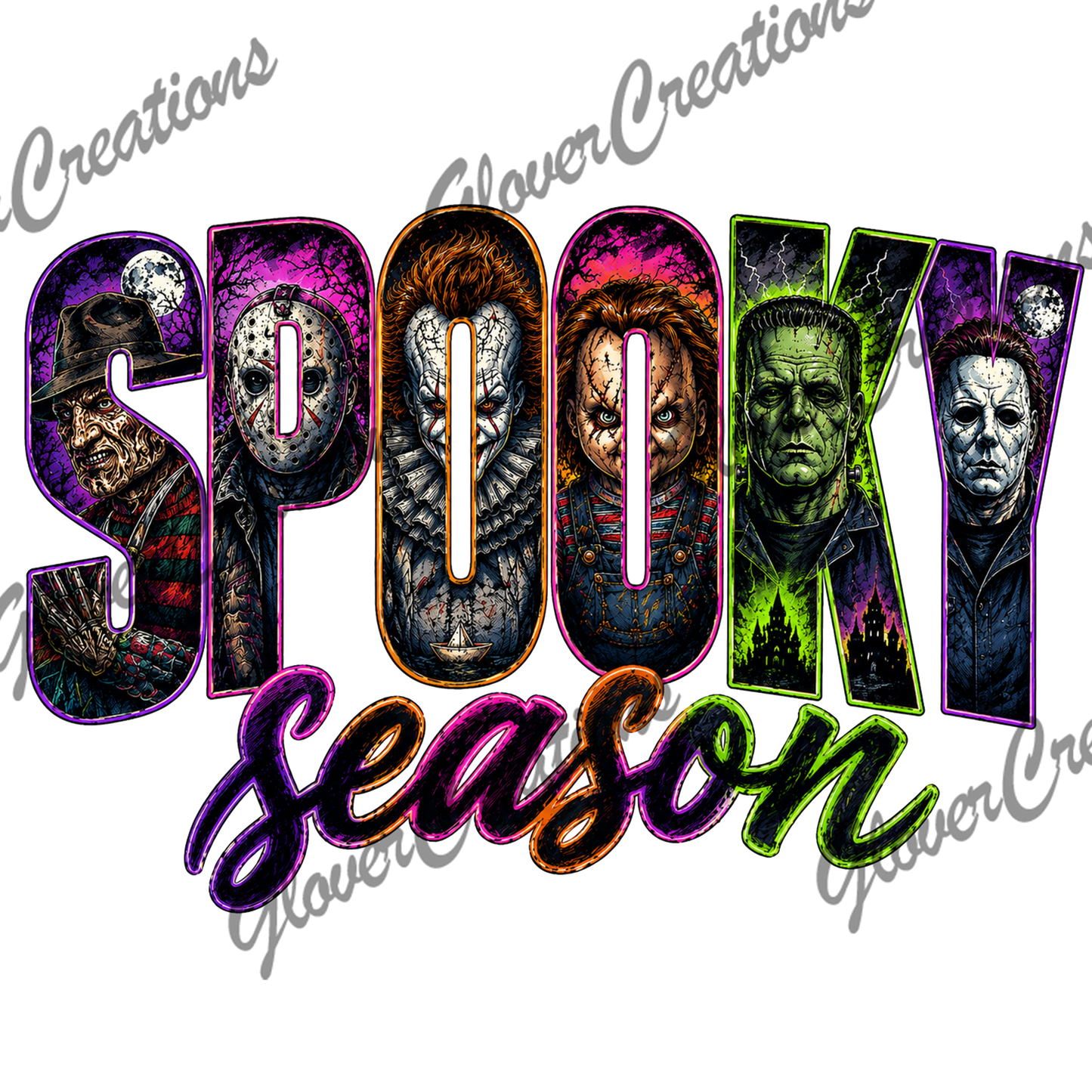 Spooky Horror Season Direct to Film Ready to Press Heat Transfers