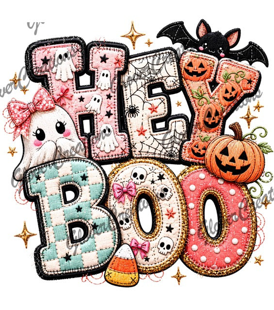 Hey Boo Direct to Film Ready to Press Heat Transfers