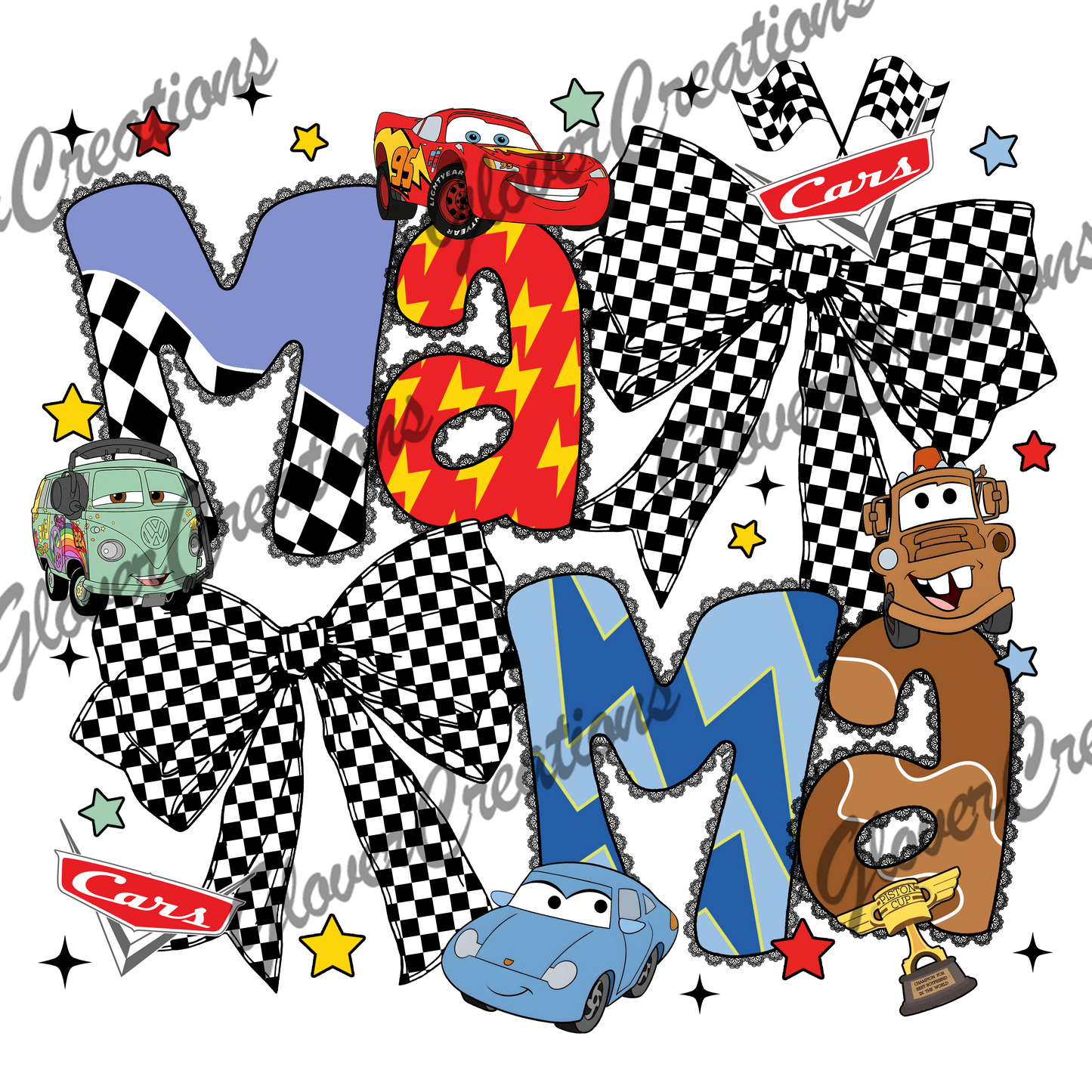 Cars Mama Direct to Film Ready to Press Heat Transfers