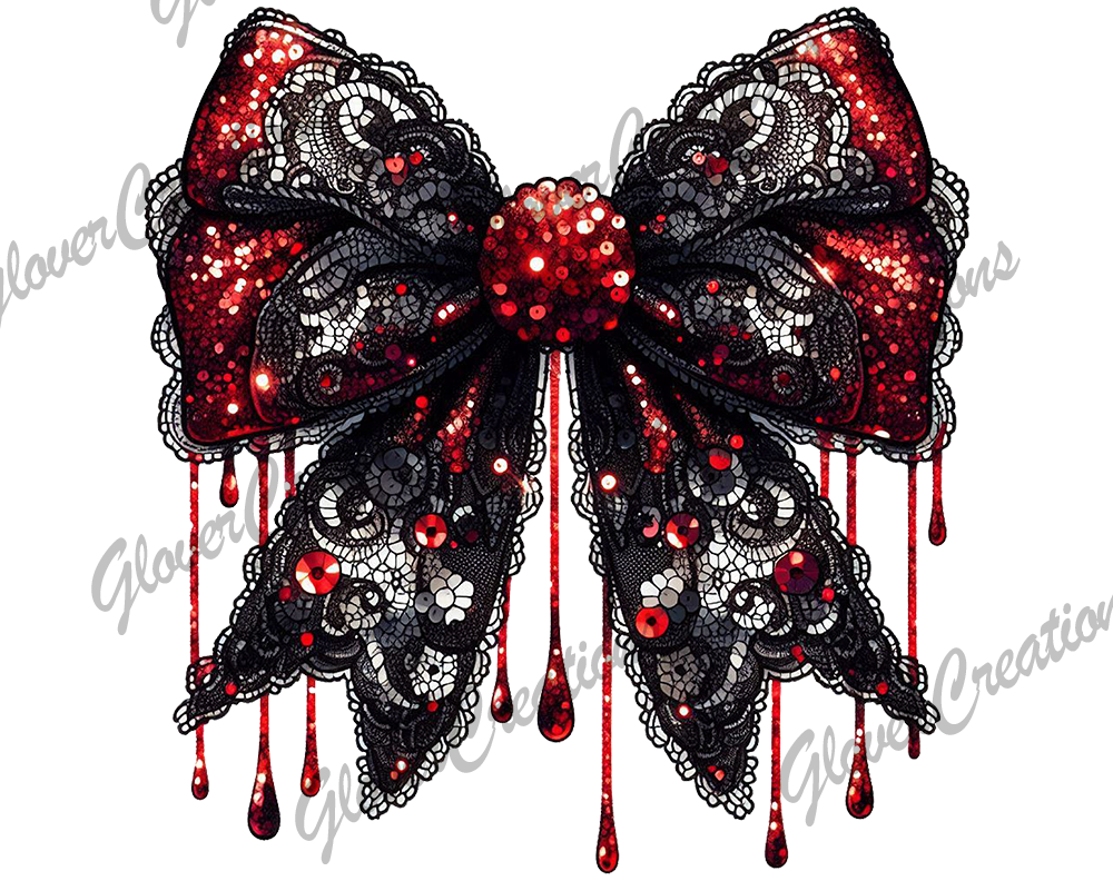 Bloody Bow Direct to Film Ready to Press Heat Transfers