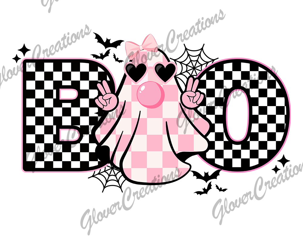 Bubble Gum Boo Direct to Film Ready to Press Heat Transfers