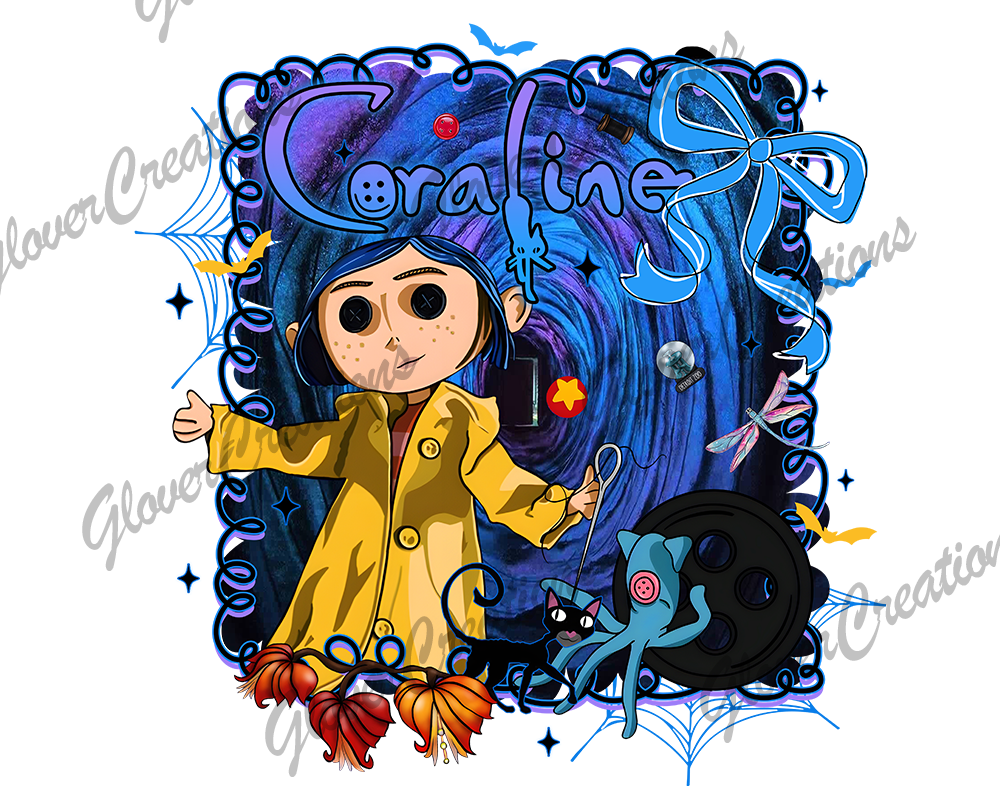 Coraline Halloween Direct to Film Ready to Press Heat Transfers