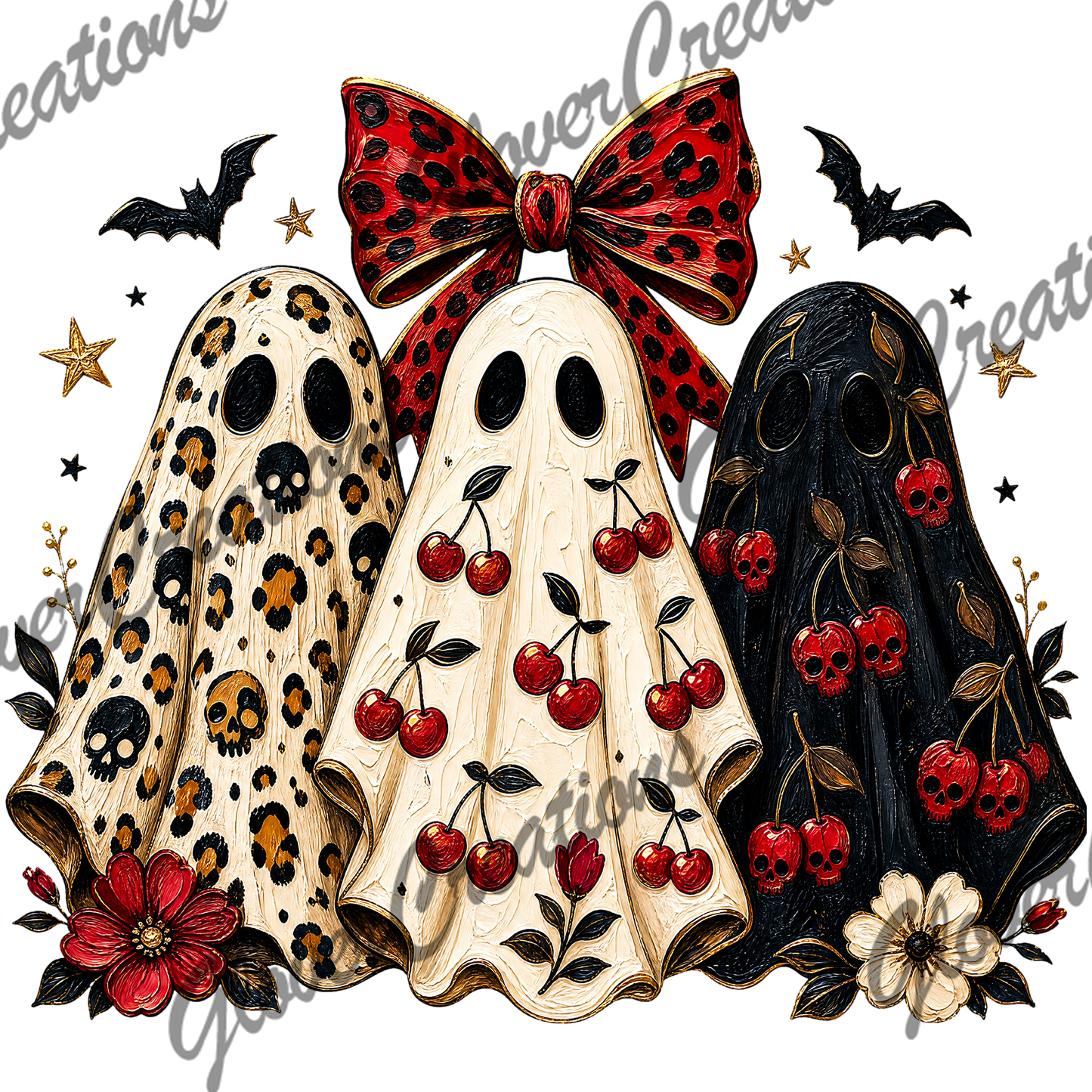 Ghostie Trio Direct to Film Ready to Press Heat Transfers