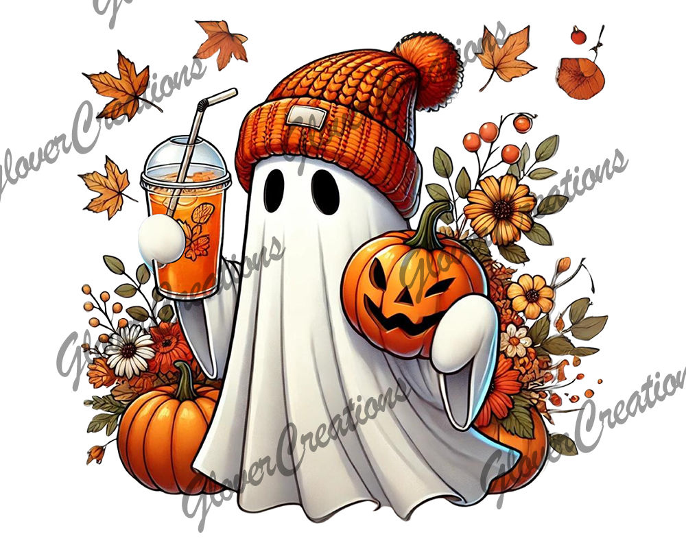 Fall Beanie Ghost Direct to Film Ready to Press Heat Transfers