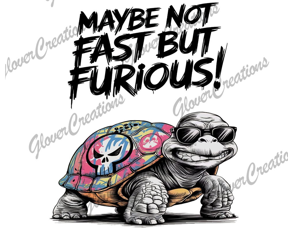 Not Fast But Furious Turtle Direct to Film Ready to Press Heat Transfers