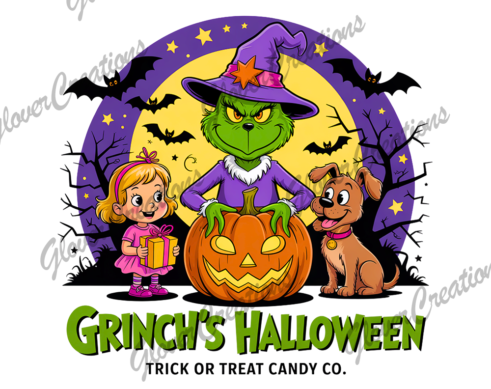 Grinch's Halloween Direct to Film Ready to Press Heat Transfers