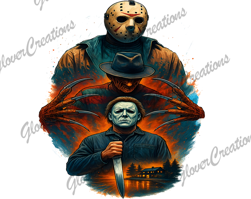 Horror Characters Direct to Film Ready to Press Heat Transfers