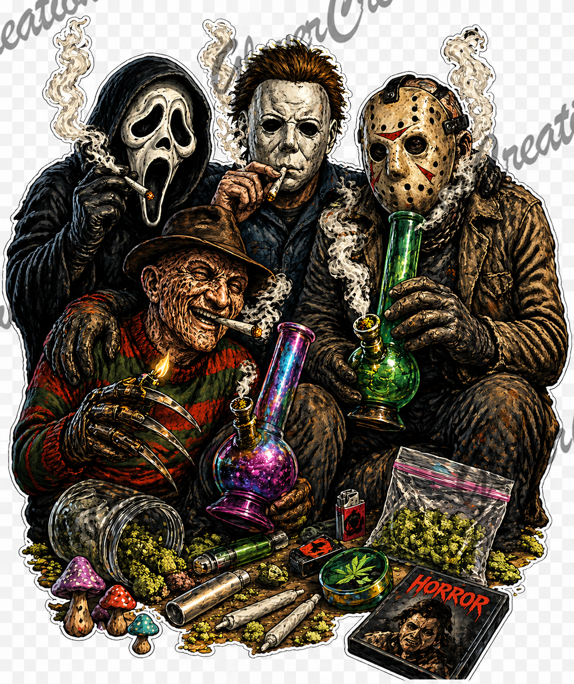 420 Horror Characters Direct to Film Ready to Press Heat Transfers