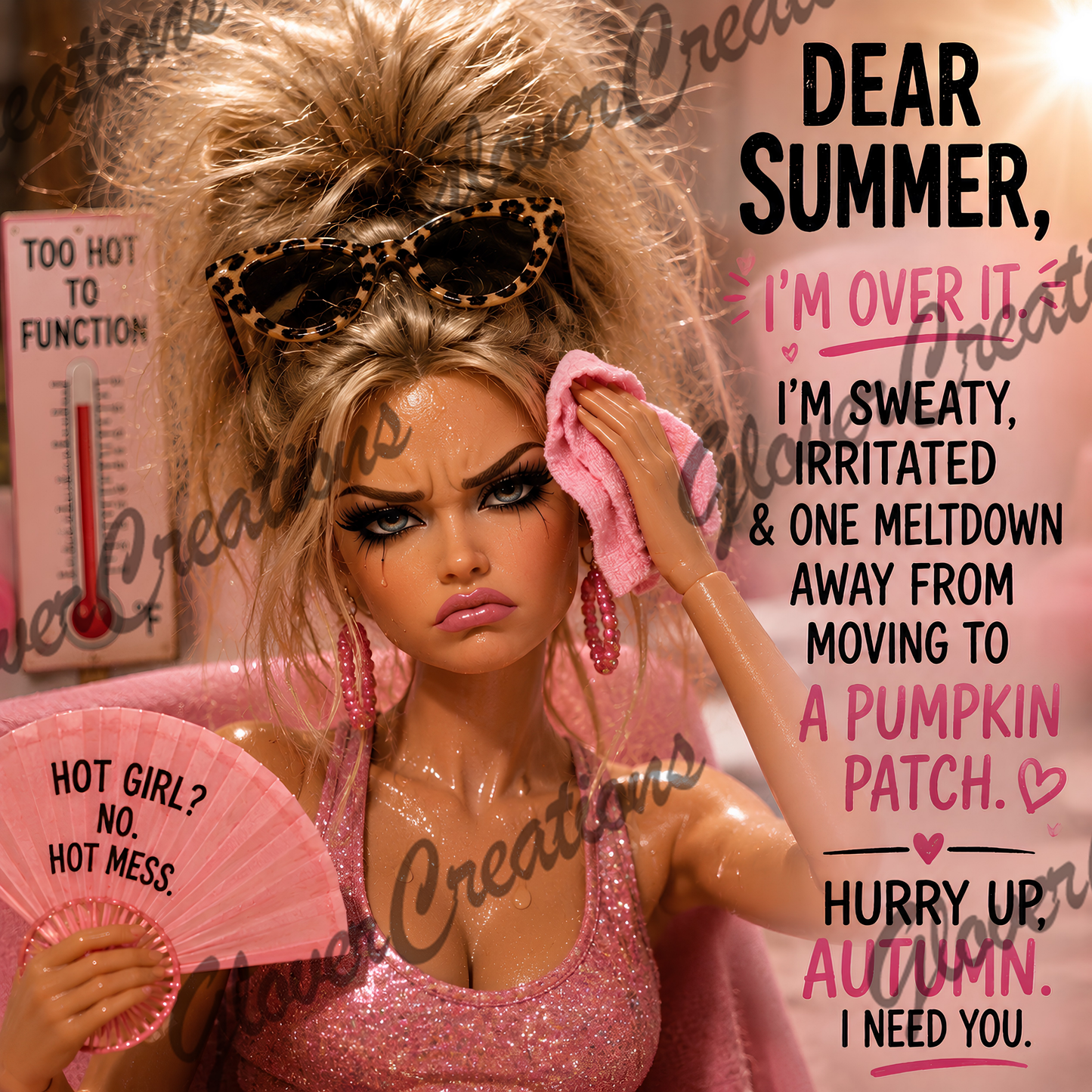 Hot Mess Doll Direct to Film Ready to Press Heat Transfers
