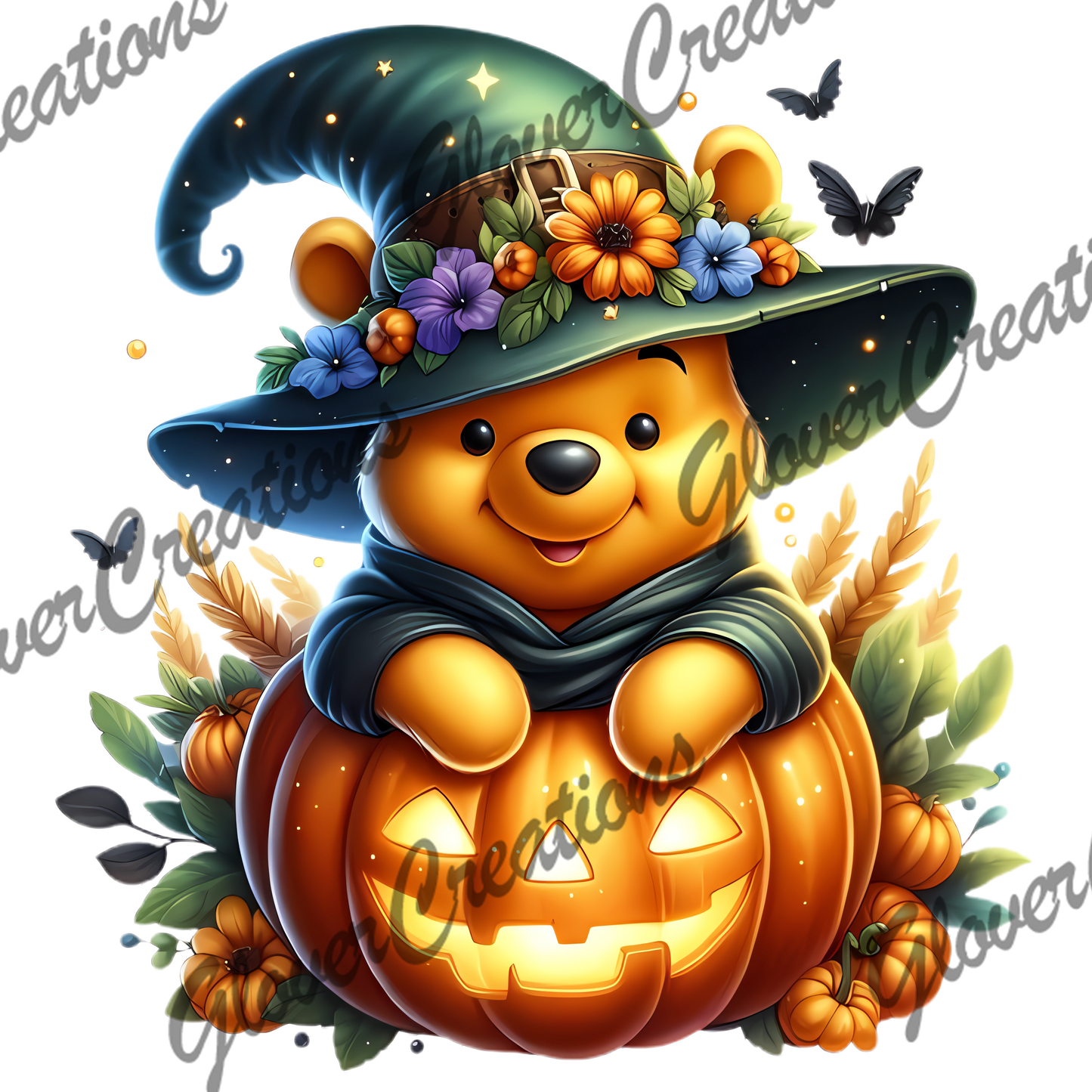 Halloween Pooh Direct to Film Ready to Press Heat Transfers