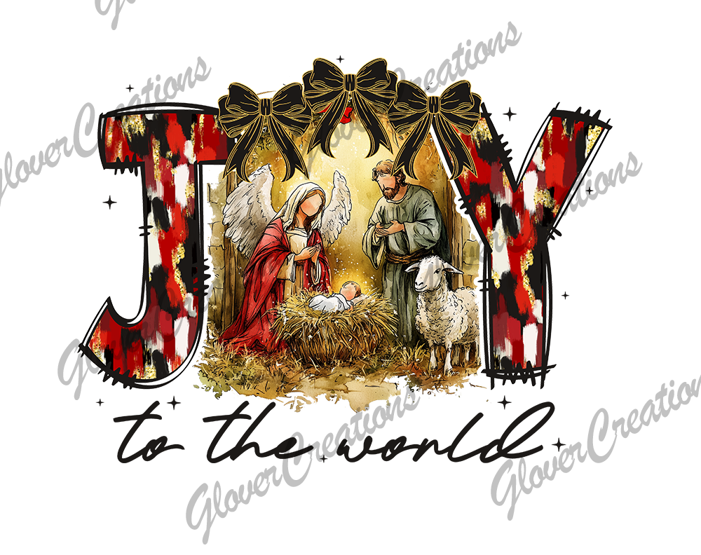 Joy To The World Direct to Film Ready to Press Heat Transfers