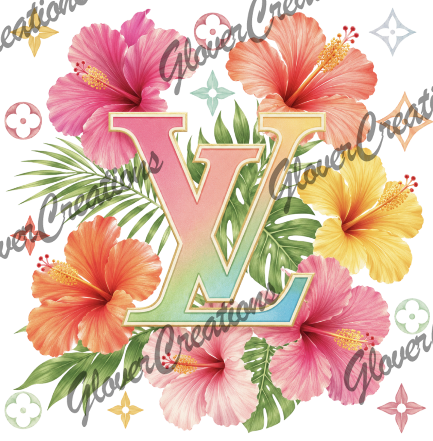 Designer Floral Direct to Film Ready to Press Heat Transfers
