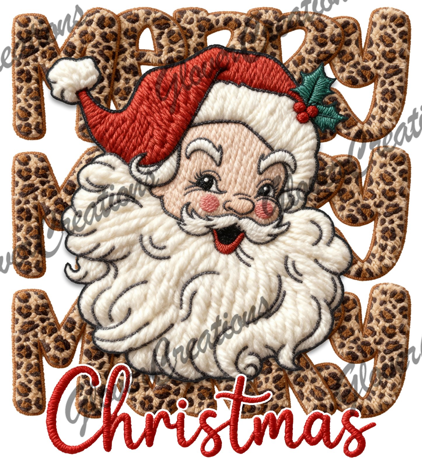 Merry Christmas Santa Direct to Film Ready to Press Heat Transfers