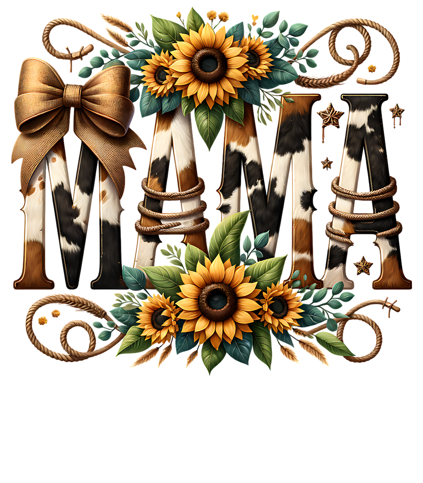 Western Sunflower Mama Direct to Film Ready to Press Heat Transfers