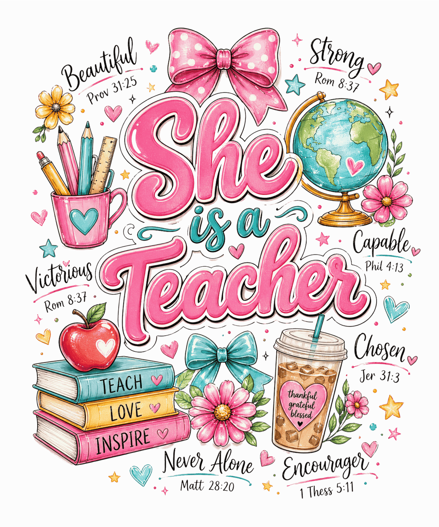 She Is A Teacher Direct to Film Ready to Press Heat Transfers