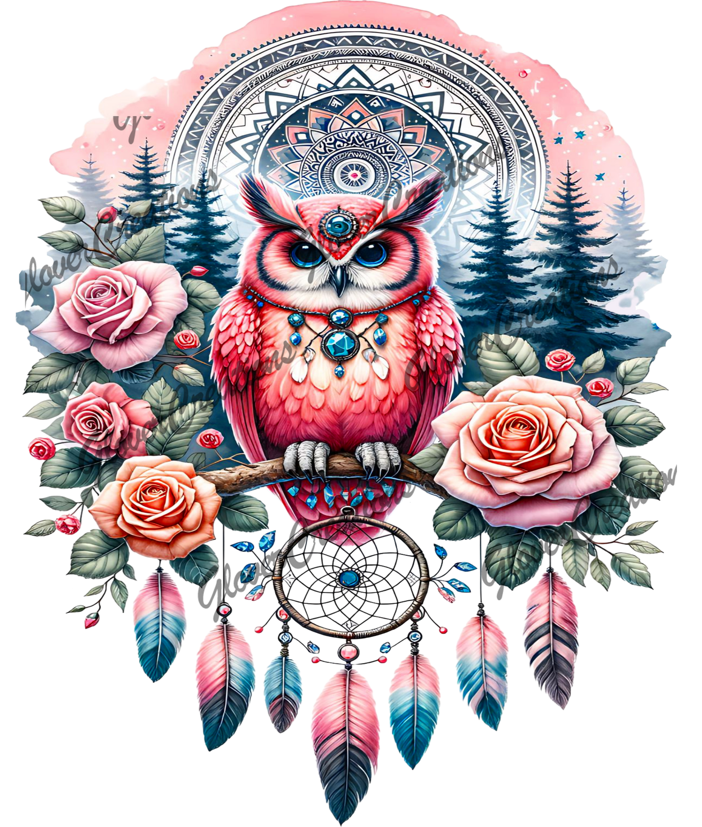 Outdoor Owl Direct to Film Ready to Press Heat Transfers