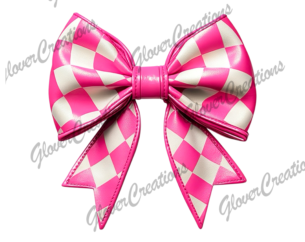 Checkered Bow Direct to Film Ready to Press Heat Transfers