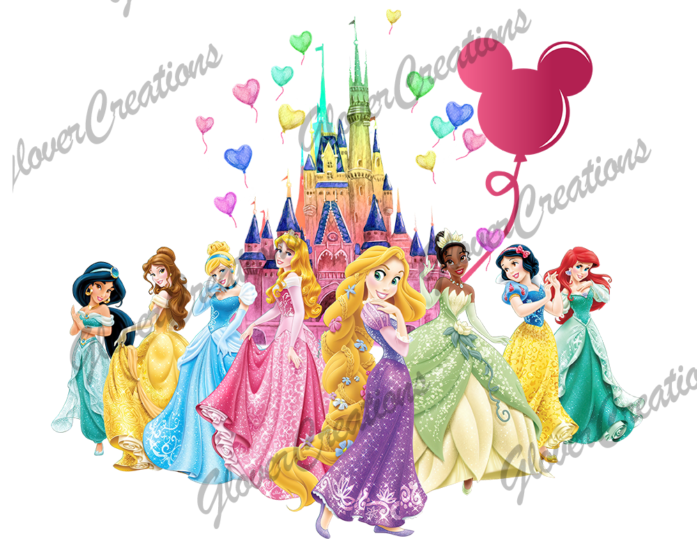 Princesses and Castle Direct to Film Ready to Press Heat Transfers