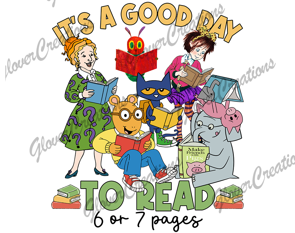 Reading Cartoons Direct to Film Ready to Press Heat Transfers
