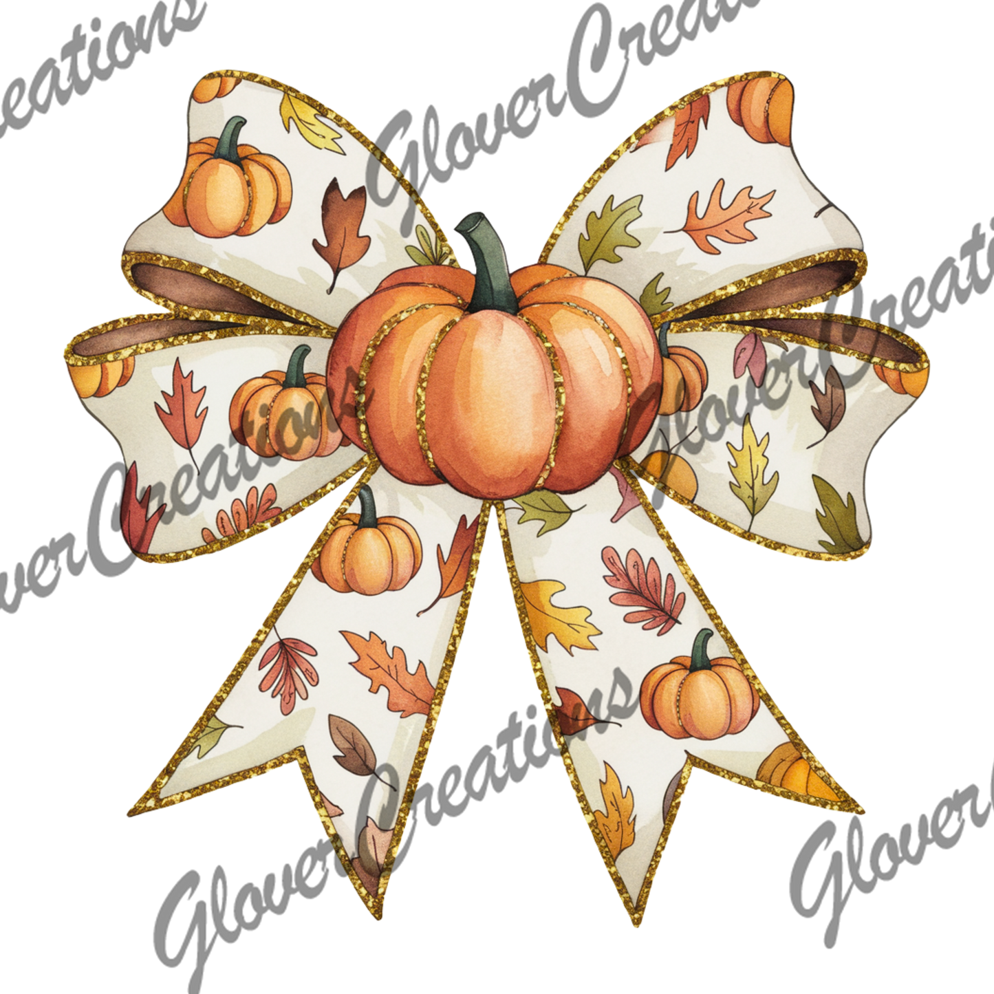 Pumpkin Bow Direct to Film Ready to Press Heat Transfers