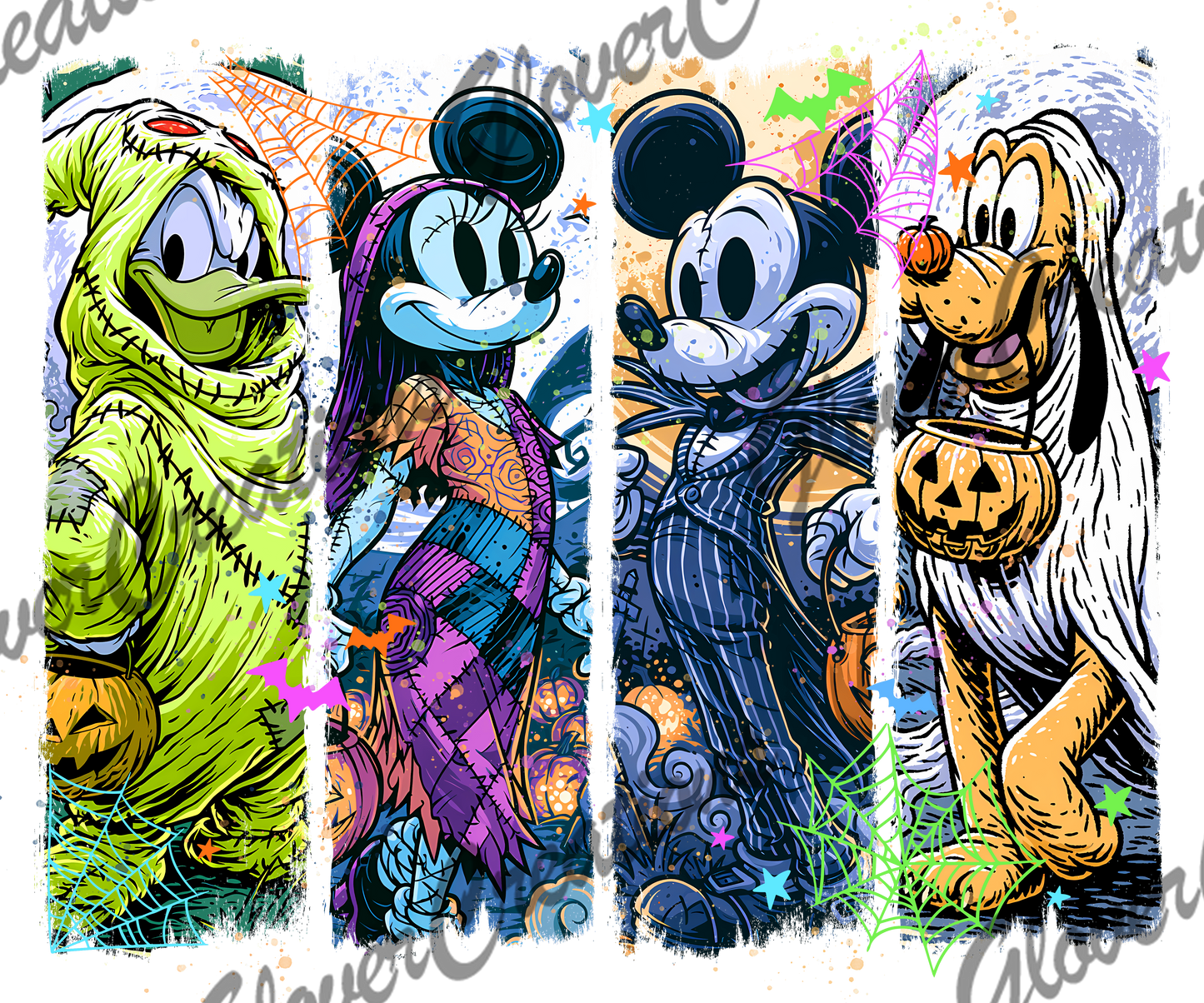Mouse Horror Characters Direct to Film Ready to Press Heat Transfers