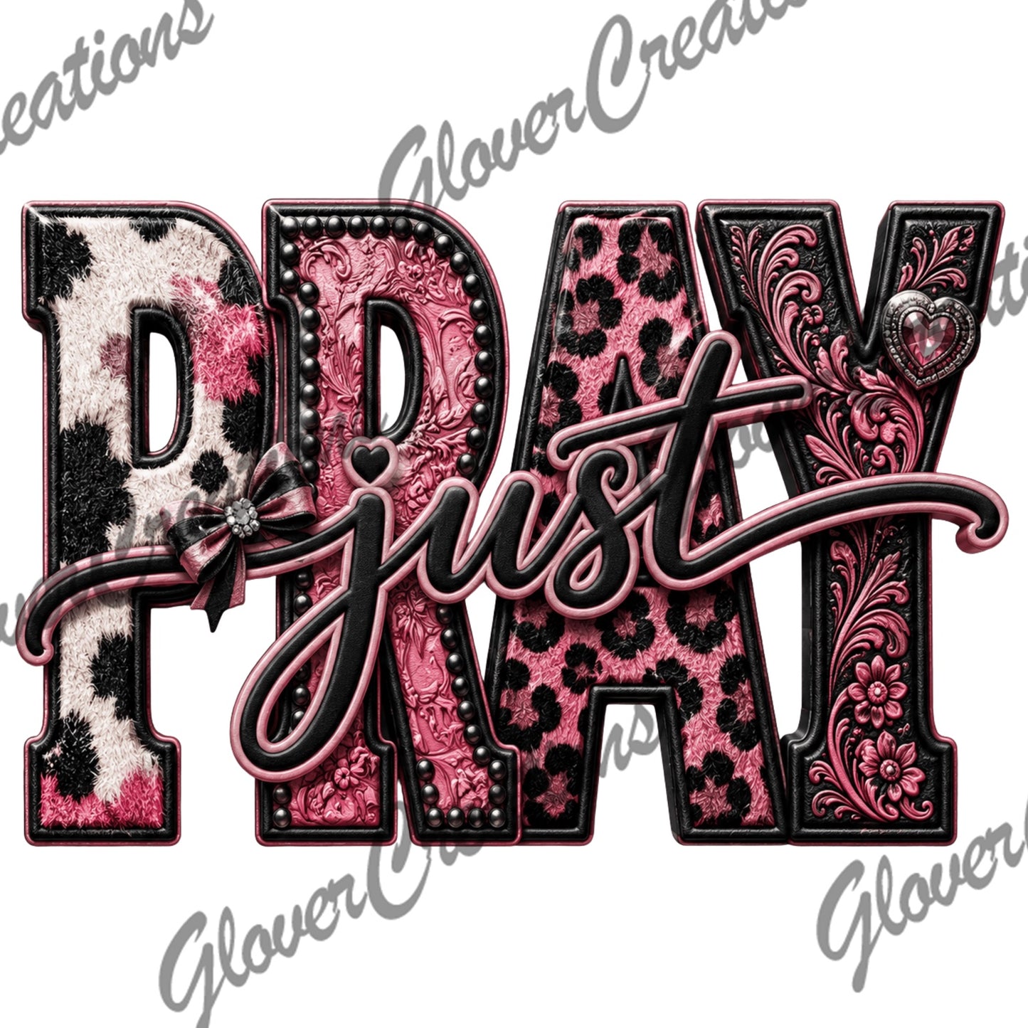 Just Pray Pink and Black Western