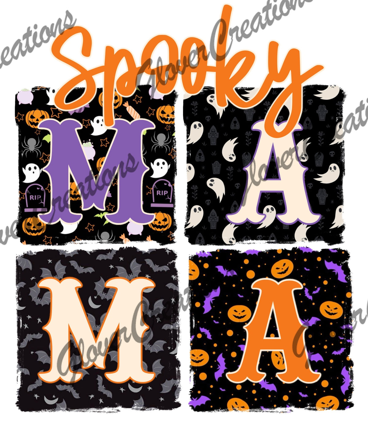 Spooky Mama Patchwork Direct to Film Ready to Press Heat Transfers