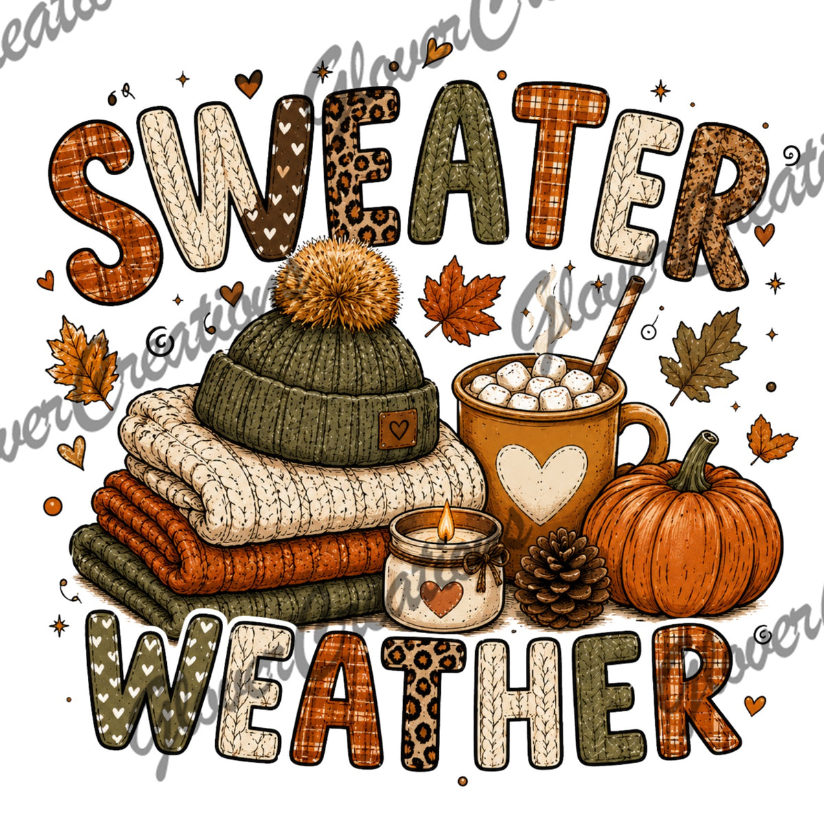 Sweater Weather Cozy Fall Direct to Film Ready to Press Heat Transfers