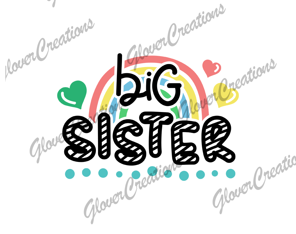8 Inch Child Size Big Sister Direct to Film Ready to Press Heat Transfers