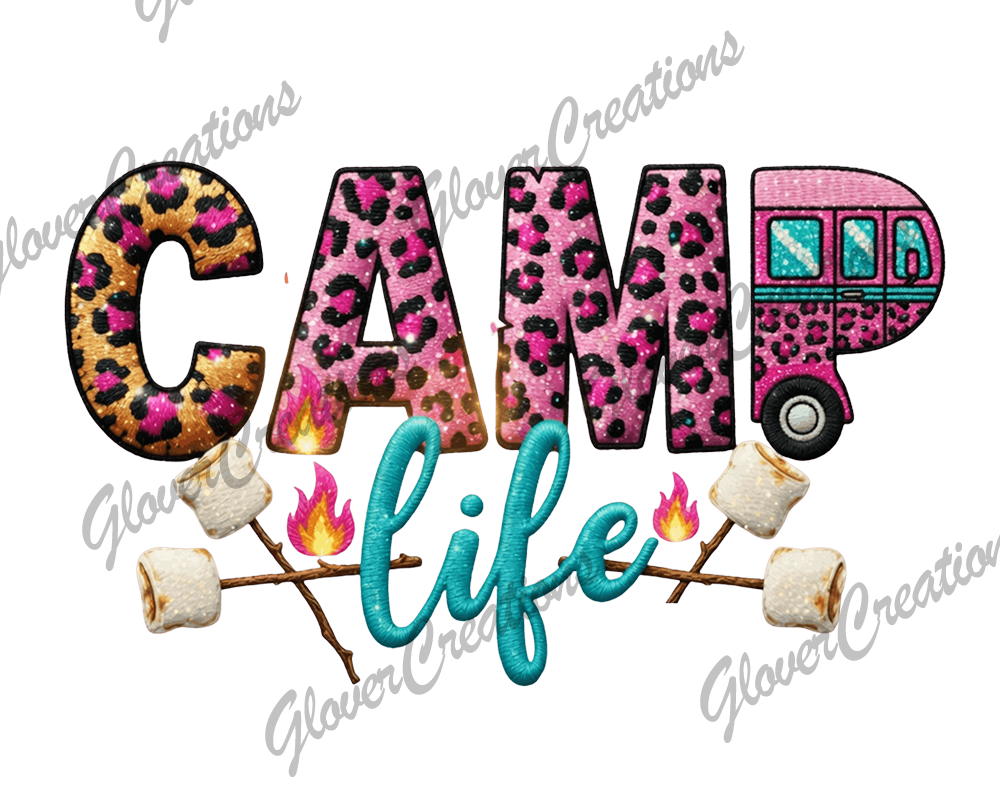 camp life Direct to Film Ready to Press Heat Transfers