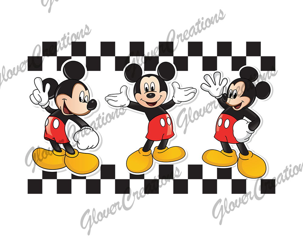checkered mouse Direct to Film Ready to Press Heat Transfers