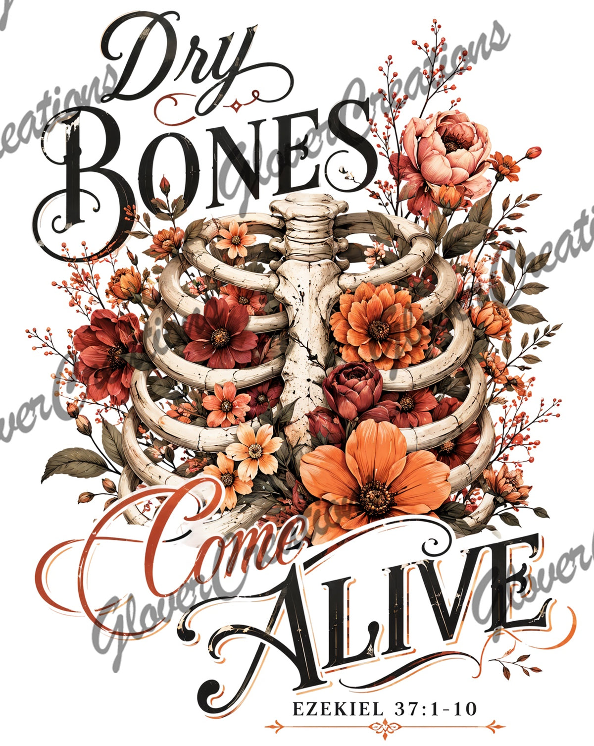Dry Bones Come Alive Ezekiel 37 Direct to Film Ready to Press Heat Transfers