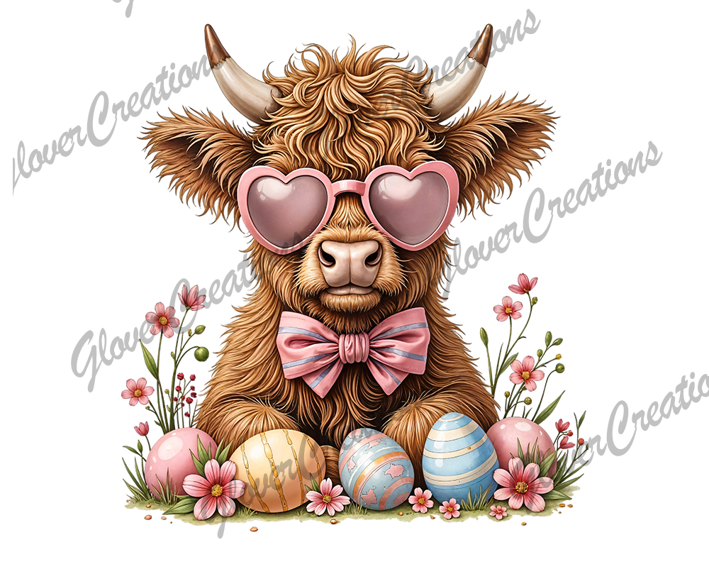 Easter Cow Direct to Film Ready to Press Heat Transfers