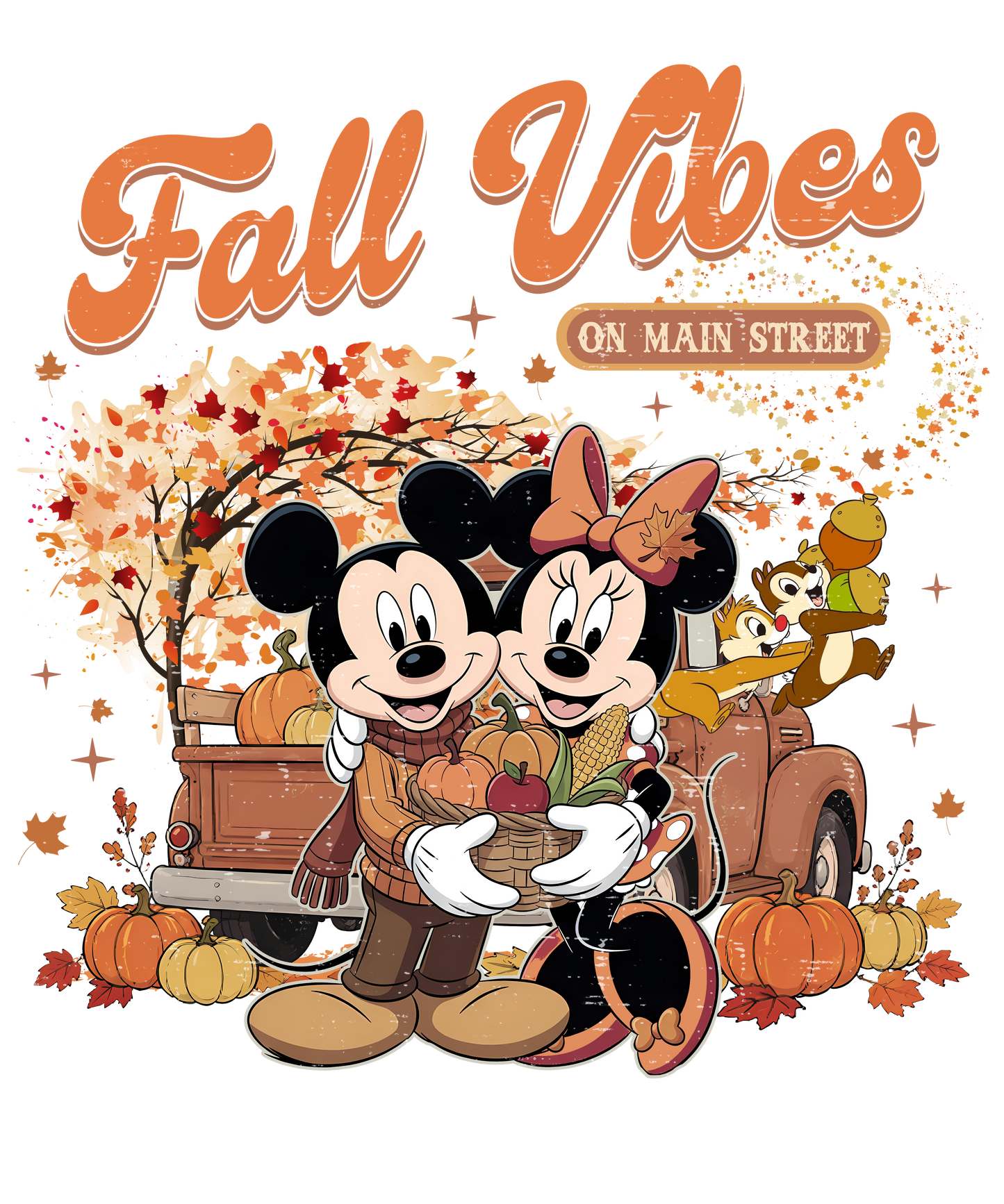 Mouse Fall Vibes Direct to Film Ready to Press Heat Transfers