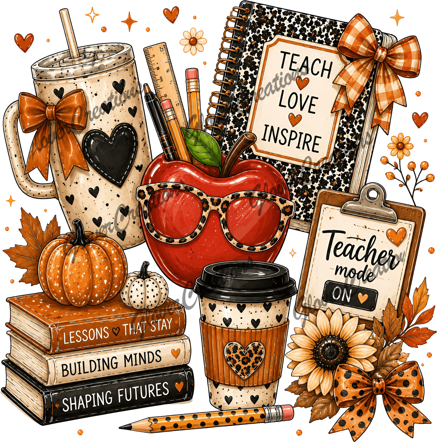 Love Teach Inspire Direct to Film Ready to Press Heat Transfers