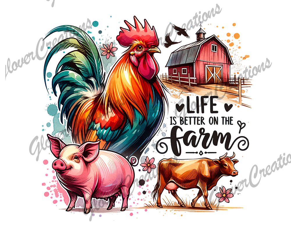 Farm Life Direct to Film Ready to Press Heat Transfers