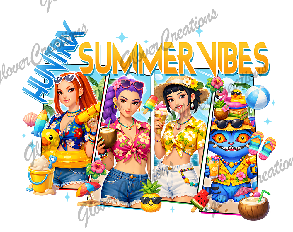 Hunter Sisters Summer Direct to Film Ready to Press Heat Transfer