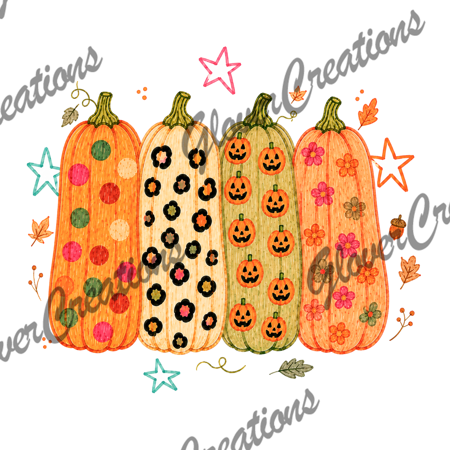 Squash Pumpkin Halloween Fall Direct to Film Ready to Press Heat Transfers