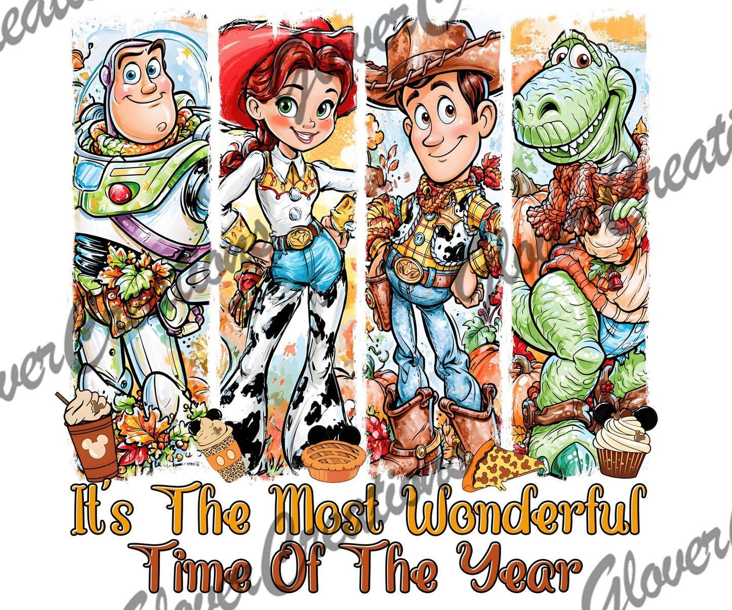 Wonderful time of year space ranger cowboy and friends fall design
