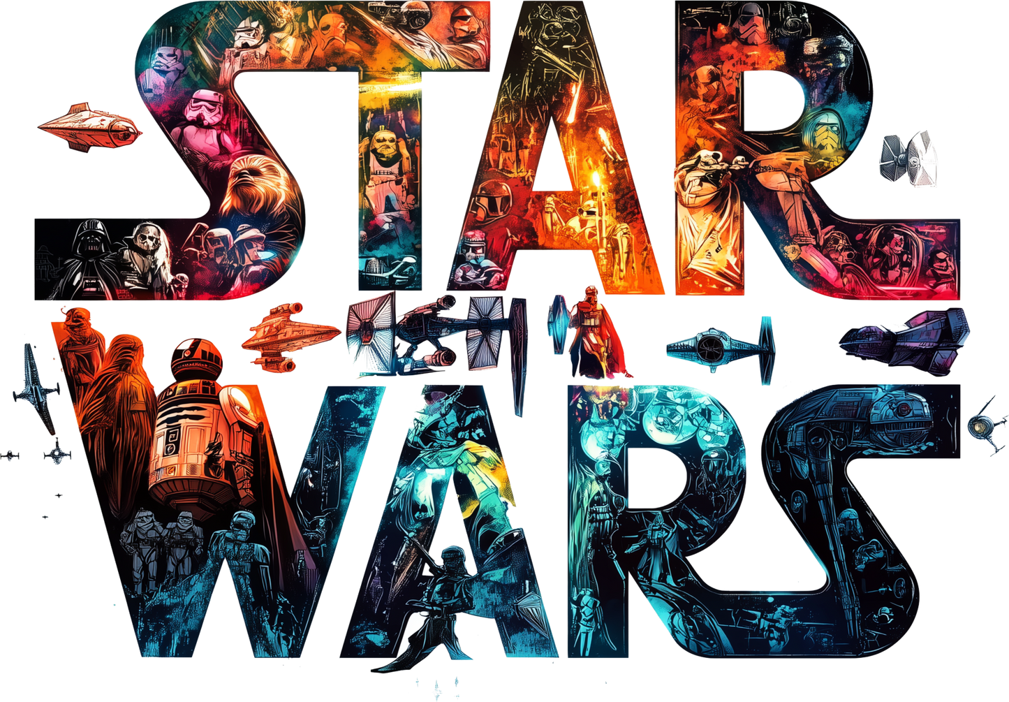 Space Wars Direct to Film Ready to Press Heat Transfers