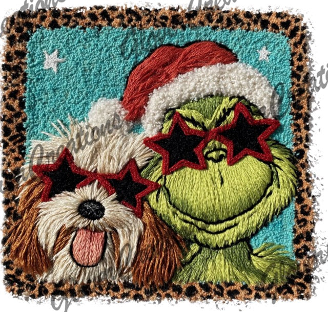 Faux Grinch And Max Direct to Film Ready to Press Heat Transfers