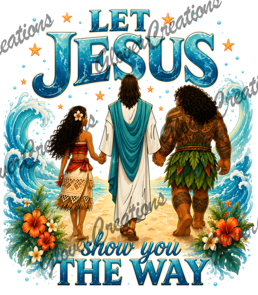 Ocean character Jesus  Direct to Film Ready to Press Heat Transfers