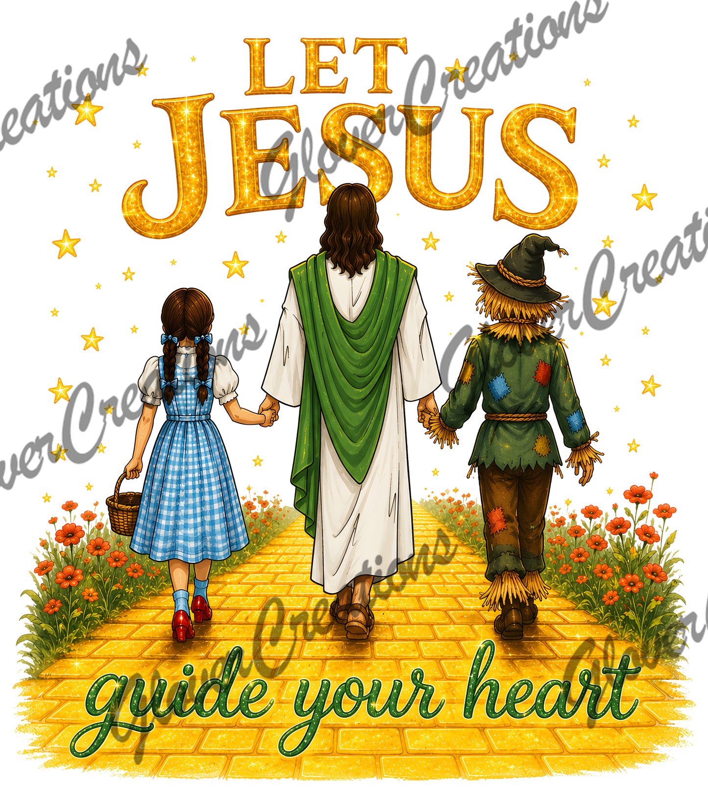 Yellow Brick Road Jesus Direct to Film Ready to Press Heat Transfers