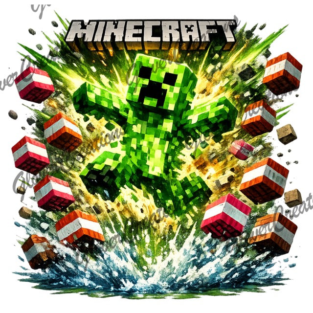 Creeper And TNT Direct to Film Ready to Press Heat Transfers