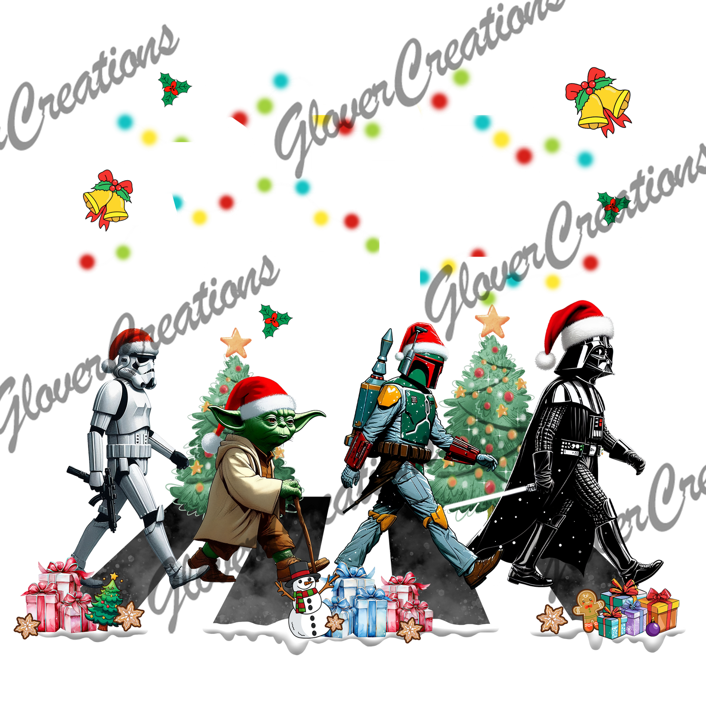 Space Wars Christmas Direct to Film Ready to Press Heat Transfers