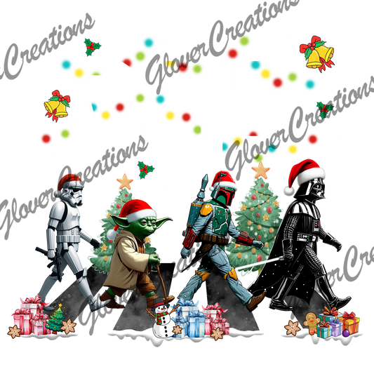 Space Wars Christmas Direct to Film Ready to Press Heat Transfers