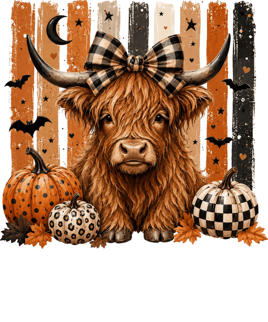 Halloween Highland Direct to Film Ready to Press Heat Transfers